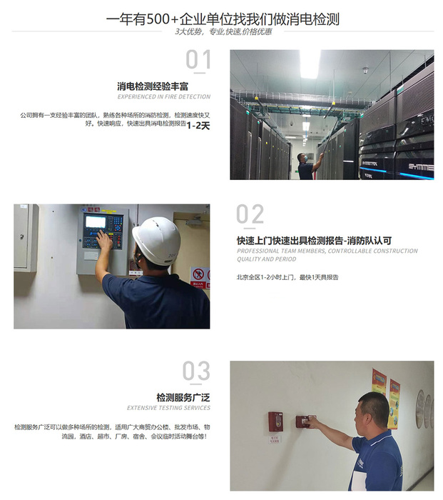 天一的消防设施检测现场和优势